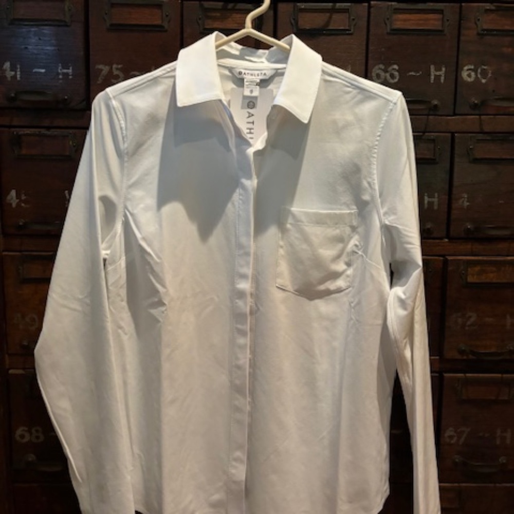 Athleta white long sleeve top